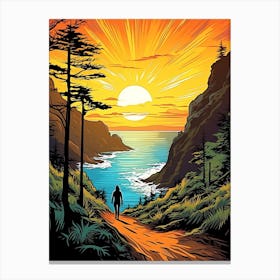 Kalalau Trail Hawaii 1 Vintage Travel Illustration Canvas Print