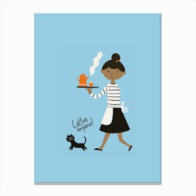 Coffee Waitress Canvas Print