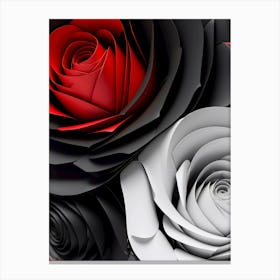 Red black roses Canvas Print