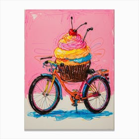 Cupcake On A Bike 1 Canvas Print