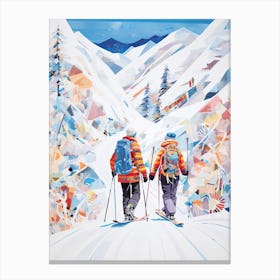 Taos Ski Valley   New Mexico Usa, Ski Resort Illustration 0 Canvas Print