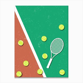 Tennis Racket And Balls Canvas Print