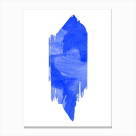 Blue Watercolor Brush Stroke Canvas Print