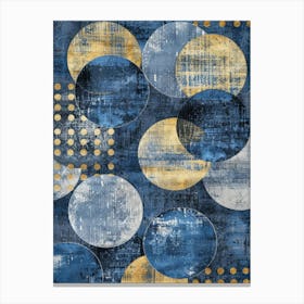 Blue And Gold Circles 3 Canvas Print