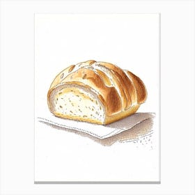 Brioche Bread Bakery Product Quentin Blake Illustration Canvas Print