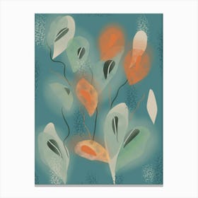 Delicate Leaves Abstract Canvas Print