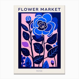 Blue Flower Market Poster Rose 2 Canvas Print