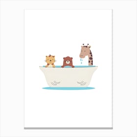 Animals In The Bath Canvas Print