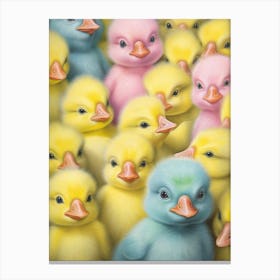 Multicoloured Duck Illustration 2 Canvas Print