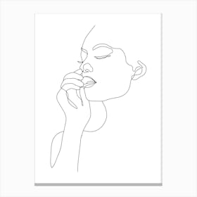 Continuous Line Drawing Of A Woman.Scandinavian wall art Canvas Print