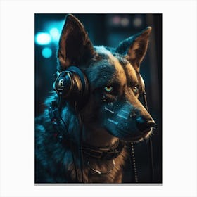 Dog With Headphones 1 Canvas Print