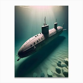 Submarine In The Ocean-Reimagined 29 Canvas Print