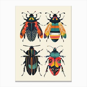 Colourful Insect Illustration Beetle 15 Canvas Print