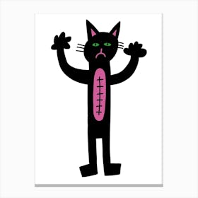 Kids Art Black Cat 2 Canvas Print