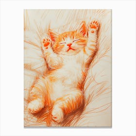 Orange Kitten Sleeping Canvas Print