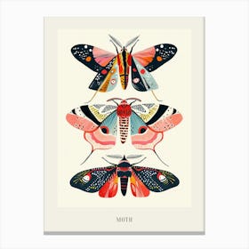 Colourful Insect Illustration Moth 58 Poster Canvas Print