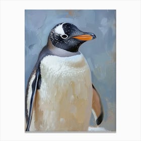 Adlie Penguin Signy Island Oil Painting 3 Canvas Print