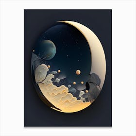Moon Phase Comic Space Space Canvas Print