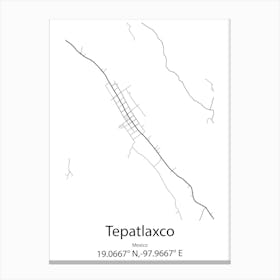 Tepatlaxco,Mexico Minimalist Map Leinwandbilder