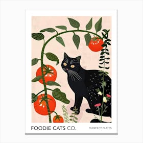 Foodie Cats Co Cat And Tomatoes 2 Canvas Print