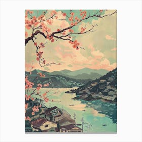 Nagasaki Japan 1 Retro Illustration Canvas Print