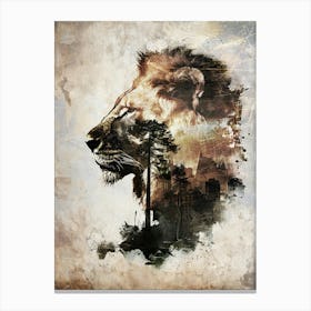 Poster Lion Africa Wild Animal Illustration Art 03 Canvas Print