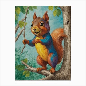 Squirrel In The Tree Canvas Print