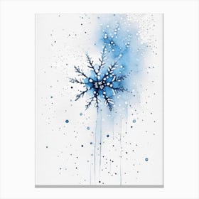 Graupel, Snowflakes, Minimalist Watercolour 2 Canvas Print