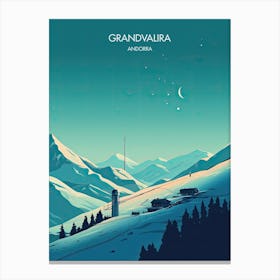 Poster Of Grandvalira   Andorra, Ski Resort Illustration 3 Canvas Print