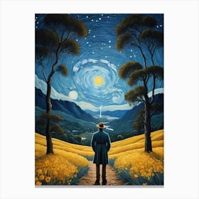 A Man Stands In The Wilderness Vincent Van Gogh Painting (22) Canvas Print