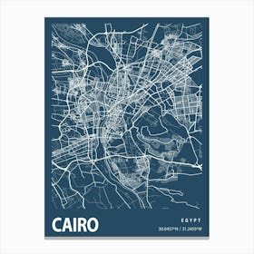 Cairo Blueprint City Map 1 Canvas Print