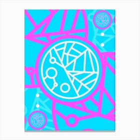 Geometric Glyph in White and Bubblegum Pink and Candy Blue n.0088 Canvas Print