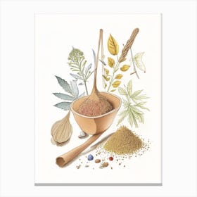 Mace Spices And Herbs Pencil Illustration 2 Canvas Print
