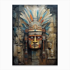 Indian Head, Native american art Canvas Print