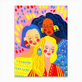 Three Women With Earrings Canvas Print