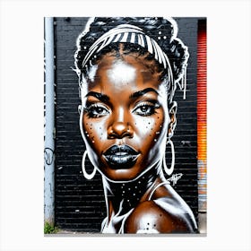 Graffiti Mural Of Beautiful Black Woman 391 Canvas Print