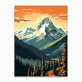 North Cascades National Park Retro Pop Art 16 Canvas Print