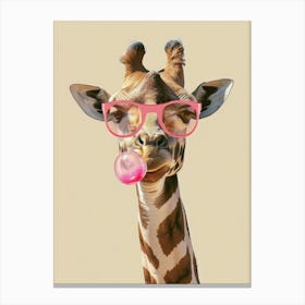 Giraffe In Glasses Canvas Print