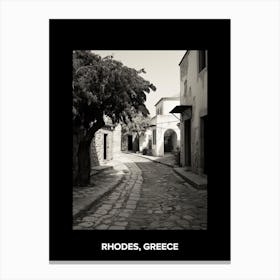 Poster Of Rhodes, Greece, Mediterranean Black And White Photography Analogue 3 Canvas Print