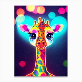 Neon Giraffe Canvas Print