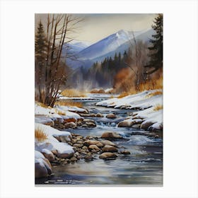 River In Winter.5 Canvas Print