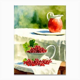Redcurrant 1 Italian Watercolour fruit Canvas Print