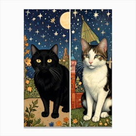 Cat At Night Canvas Print