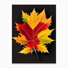 Maple Leaf Vibrant Inspired 2 Canvas Print