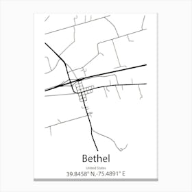 Bethel Park,United States Minimalist Map Canvas Print