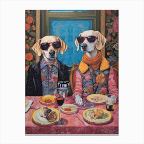 Staffordshire Dogs Illustration Kitsch 2 Canvas Print