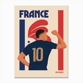 France World Cup Football Retro Illustration Canvas Print