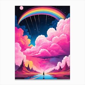Surreal Rainbow Clouds Sky Painting (15) Canvas Print