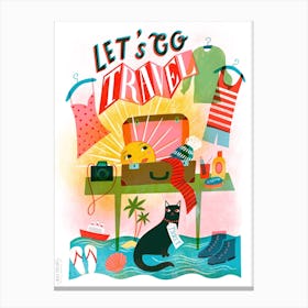 Let‘s Go Travel Screenprint Canvas Print