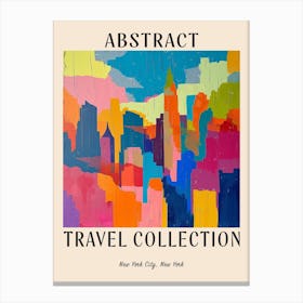 Abstract Travel Collection Poster New York City Usa 2 Canvas Print